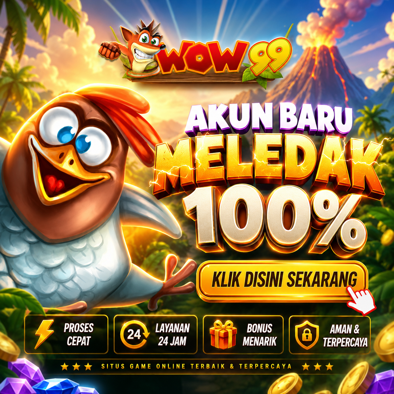 Galeri foto WOW99 🎇 Slot Garansi Kekalahan Paling Tinggi Menyediakan Bonus 5K WD 5JT di Jakarta